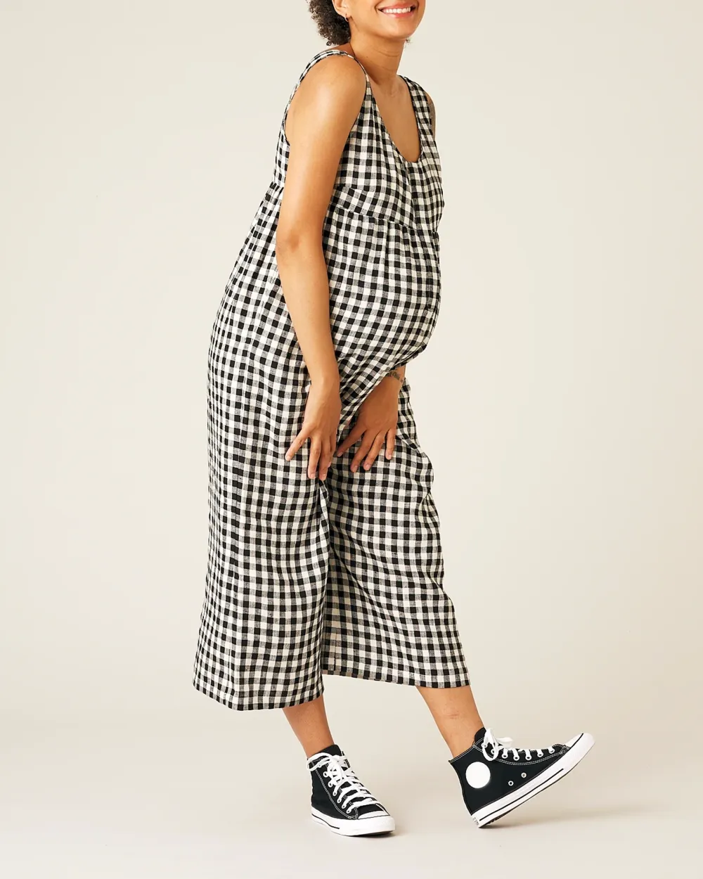 JUMPSUIT - BLACK AND WHITE GINGHAM