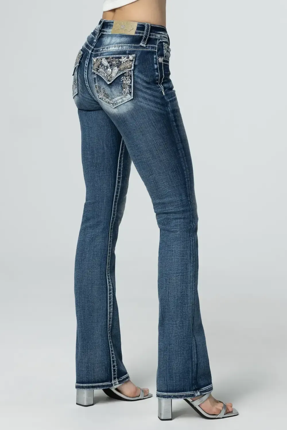 Champagne Leaves Bootcut Jeans