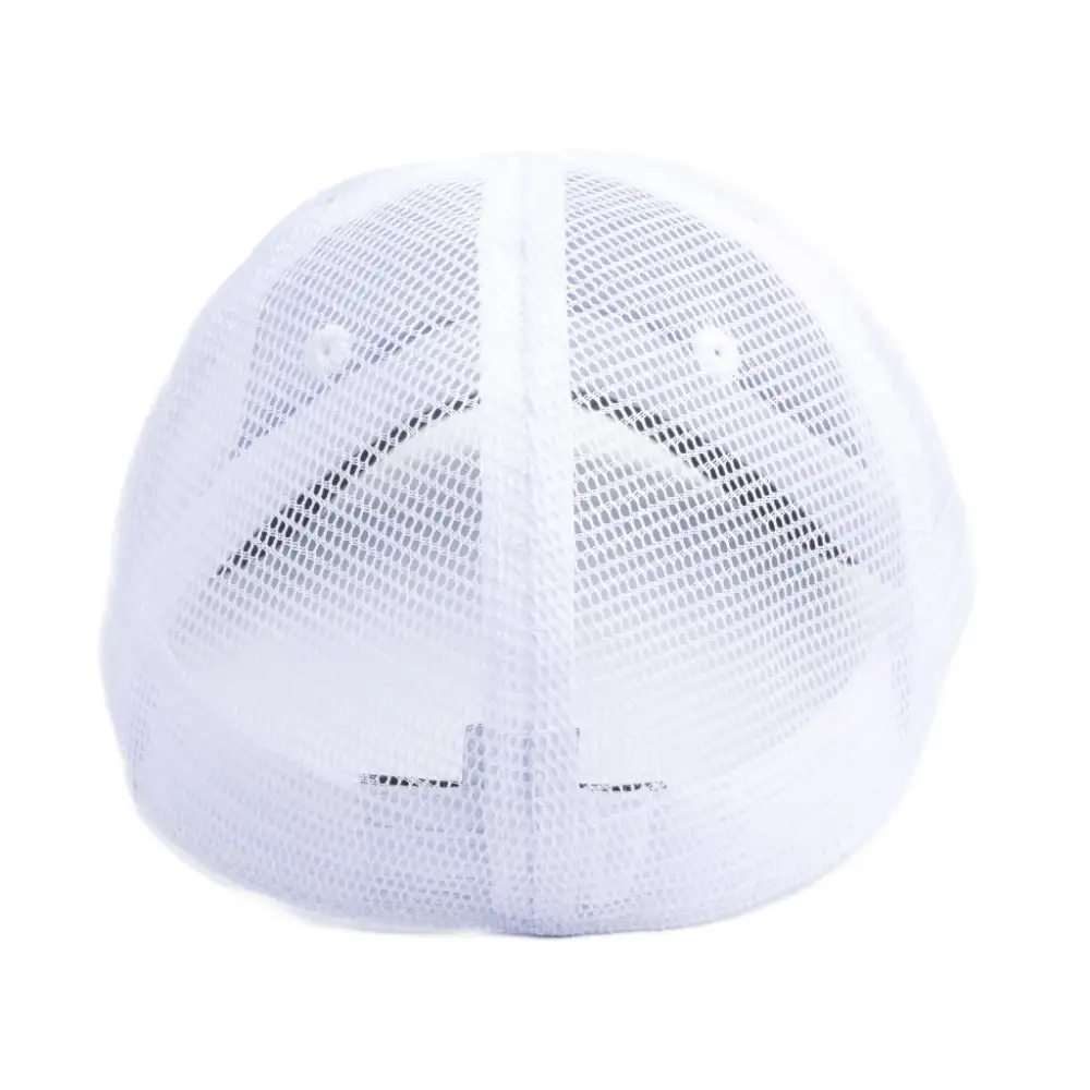 The Mesh Trucker Boston Scally Cap - Black with White