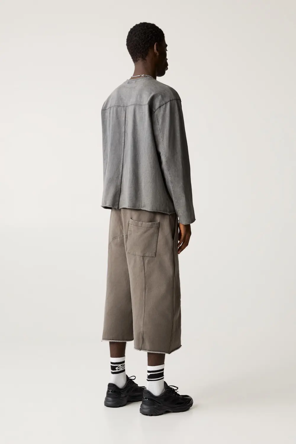 Faded T-shirt with frayed hem
