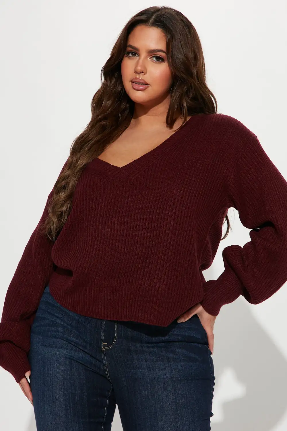 Stop And Stare Sweater - Burgundy