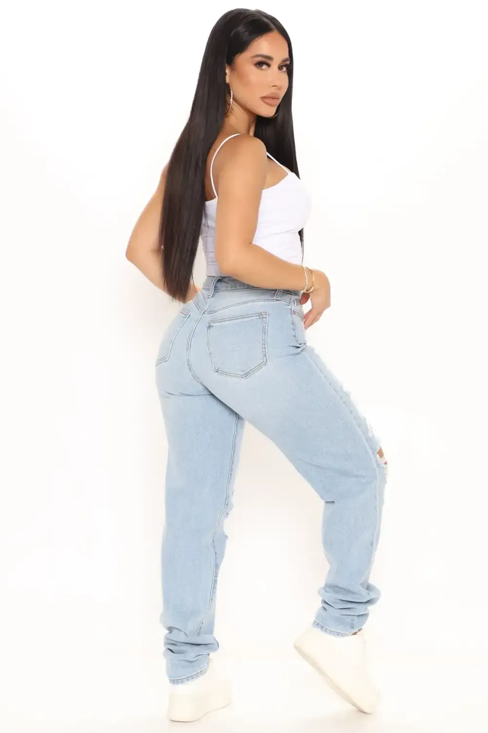 Better Than Your Last Ripped Straight Leg Jeans - Medium Blue Wash