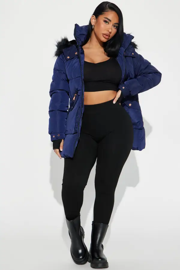 Cold Feelings Puffer Jacket - Navy