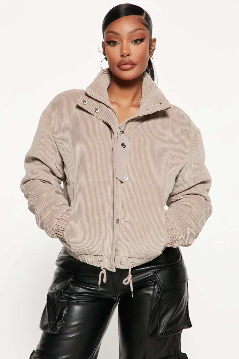 Cover Your Tracks Puffer Jacket - Taupe