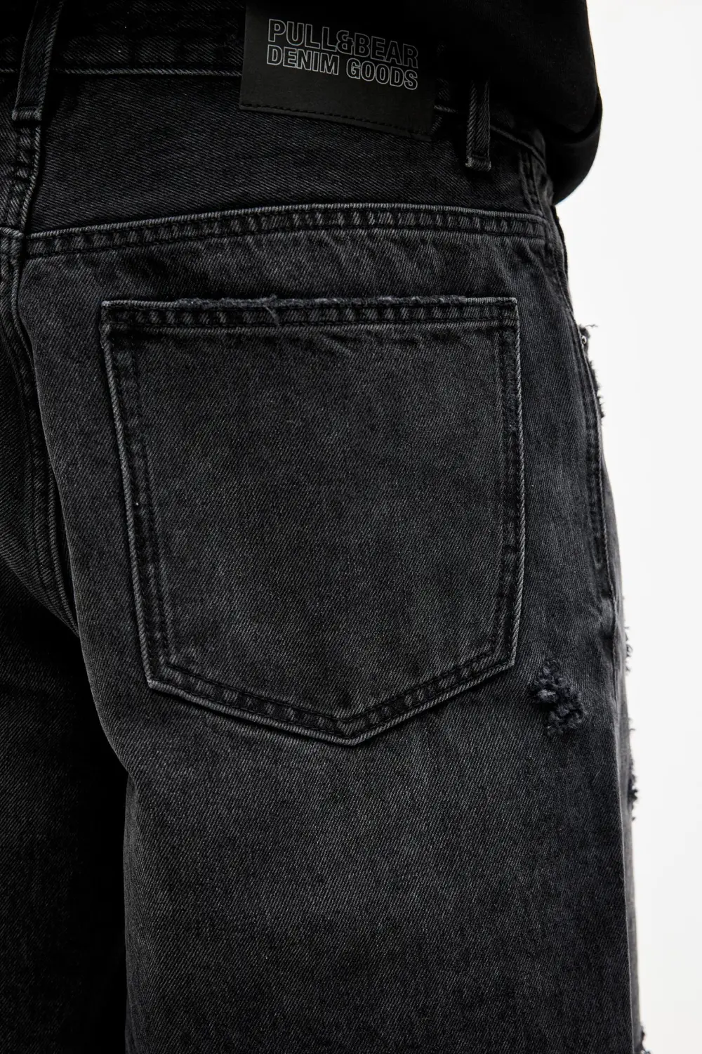 Ripped denim Bermuda shorts