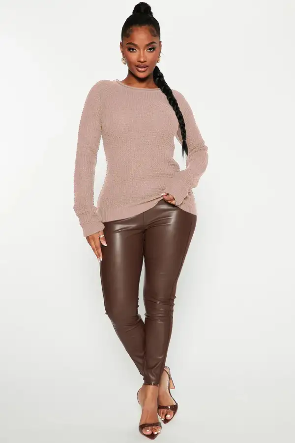 Ariana Waffle Sweater - Khaki