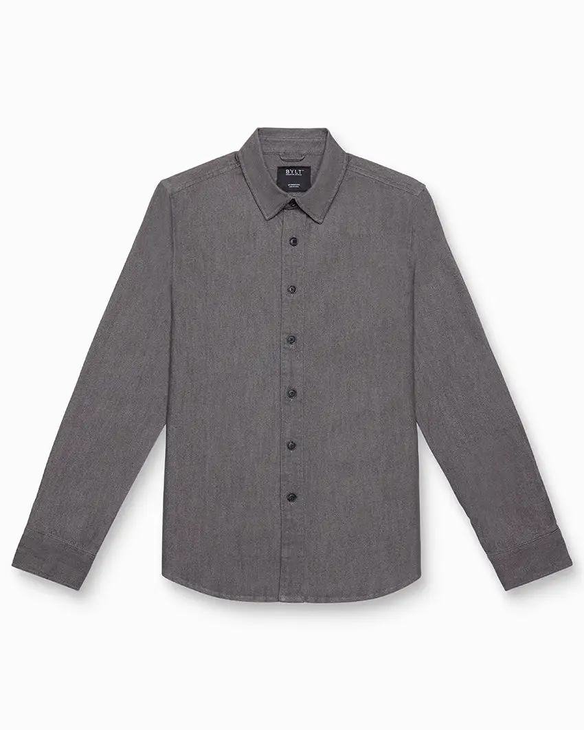 Tech Denim Long Sleeve Button Down