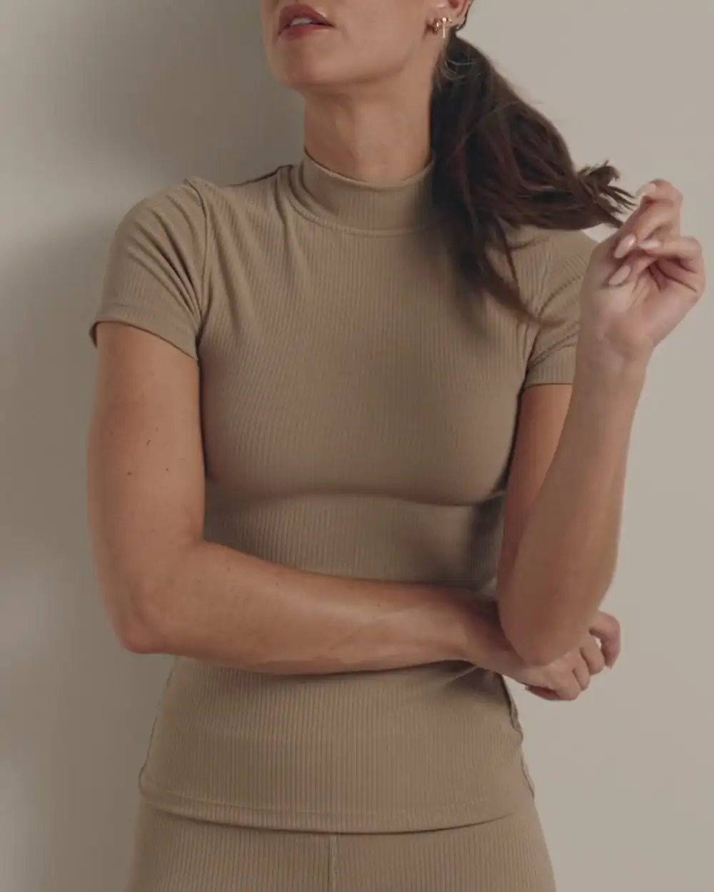 Rib Mockneck Short Sleeve
