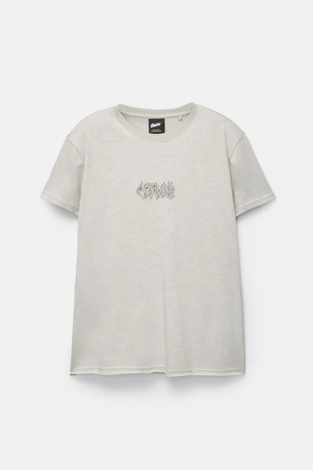 Slim fit cropped STWD T-shirt with gothic slogan