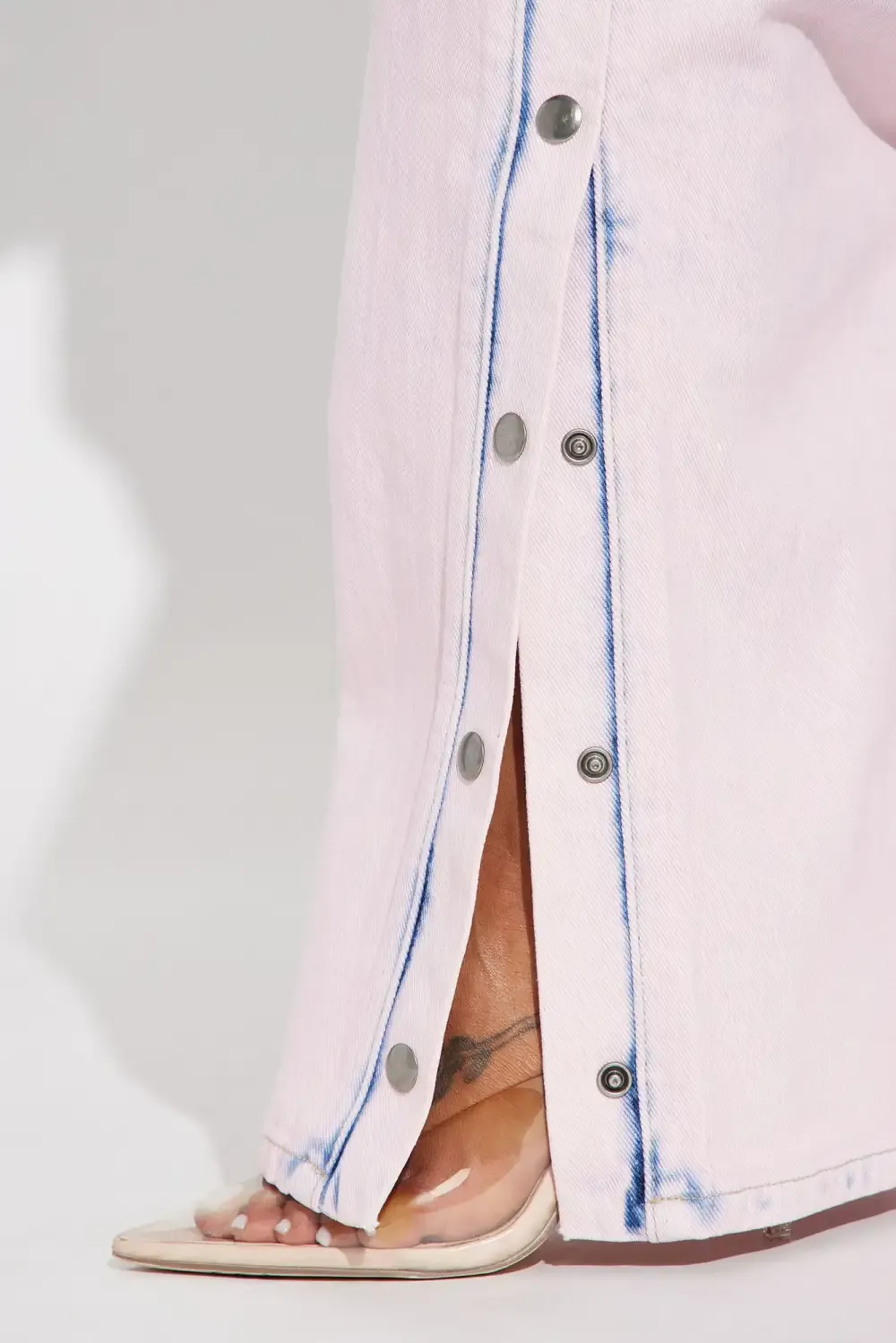 Tickled Pink Snap Jeans - Pink