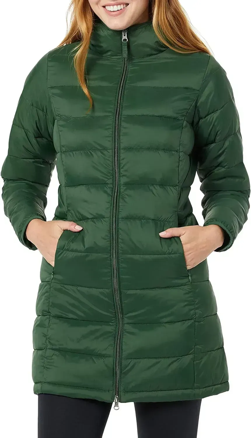 Women's Lightweight Water-Resistant Hooded Puffer Coat (Available in Plus Size)