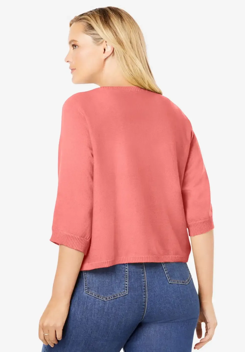 Rib Trim Cardigan Shrug