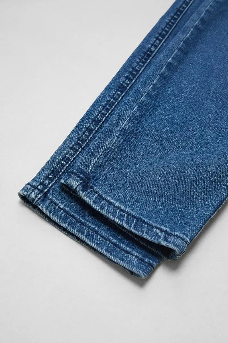 Buckle Strap Flap Pocket Side High Waist Skinny Cargo Jeans