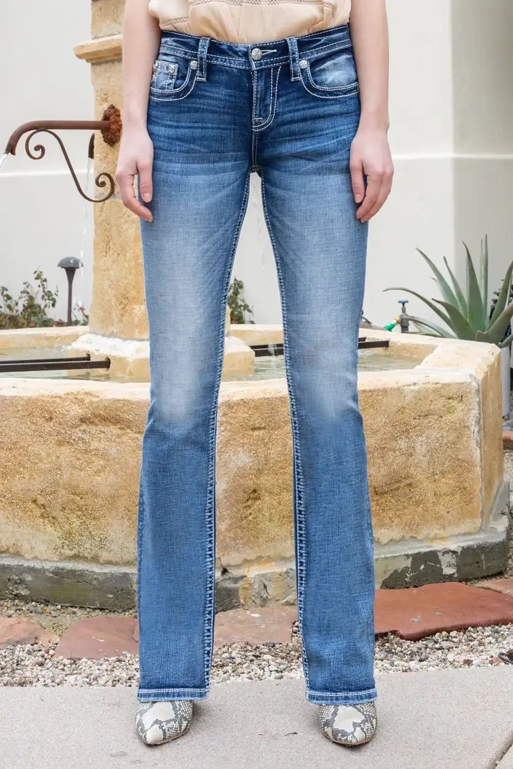 Flared Cross Denim
