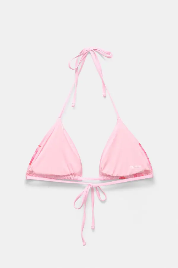 Floral triangle bikini top