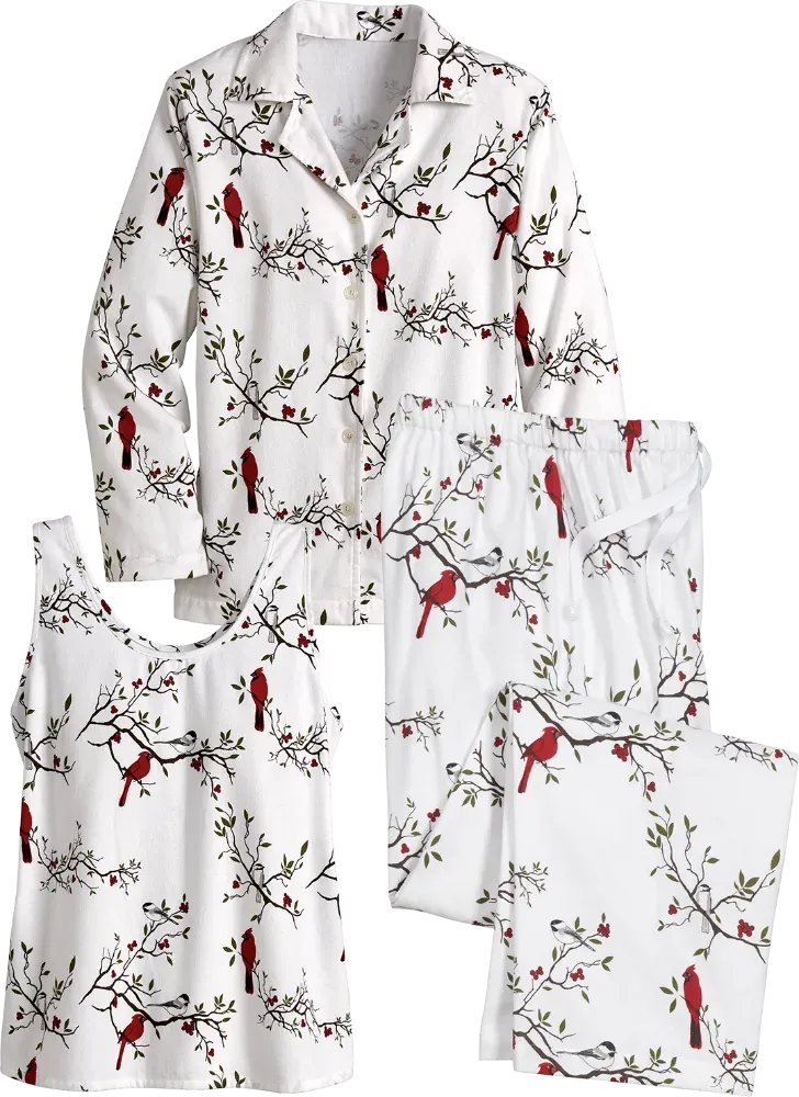 Women's Portuguese Flannel 3-Piece Pajama Set