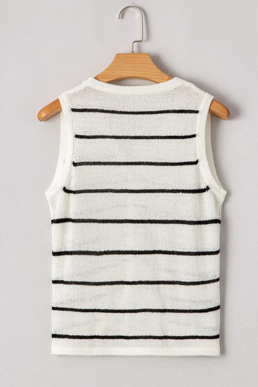 Classic Striped button  Crew  Knit Sweater