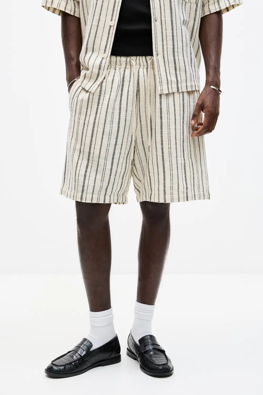 Striped Bermuda short sweatpants
