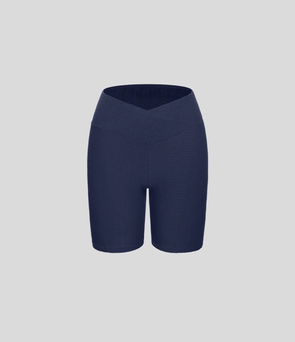 Seamless Flow High Waisted Crossover Butt Lifting Yoga Biker Shorts 5''