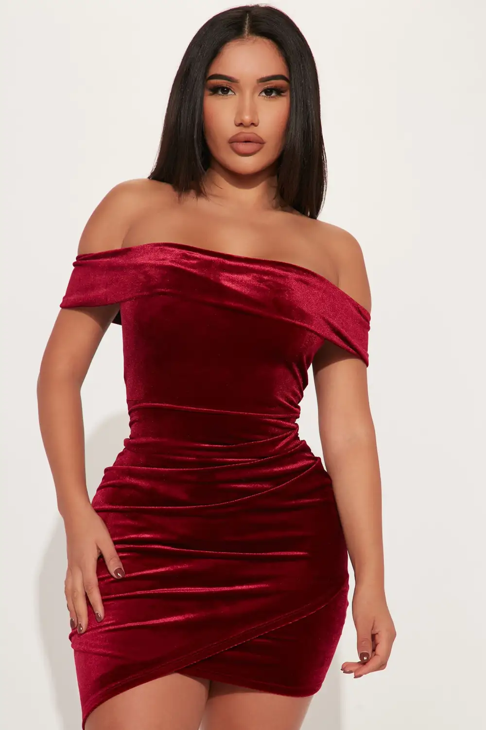 Abbey Mini Dress - Burgundy