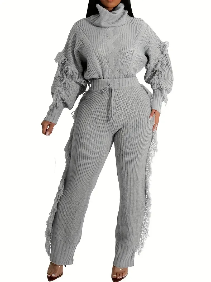 Tassel Knit Sweater Set