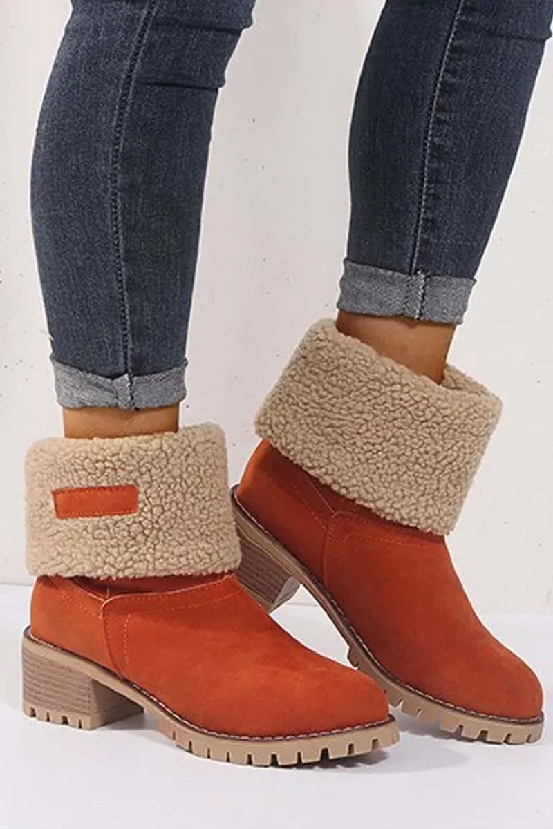 🔥Last Day Specials👢Women's thick heel high heel snow boots women's two-wear plus velvet warm mid-calf boots