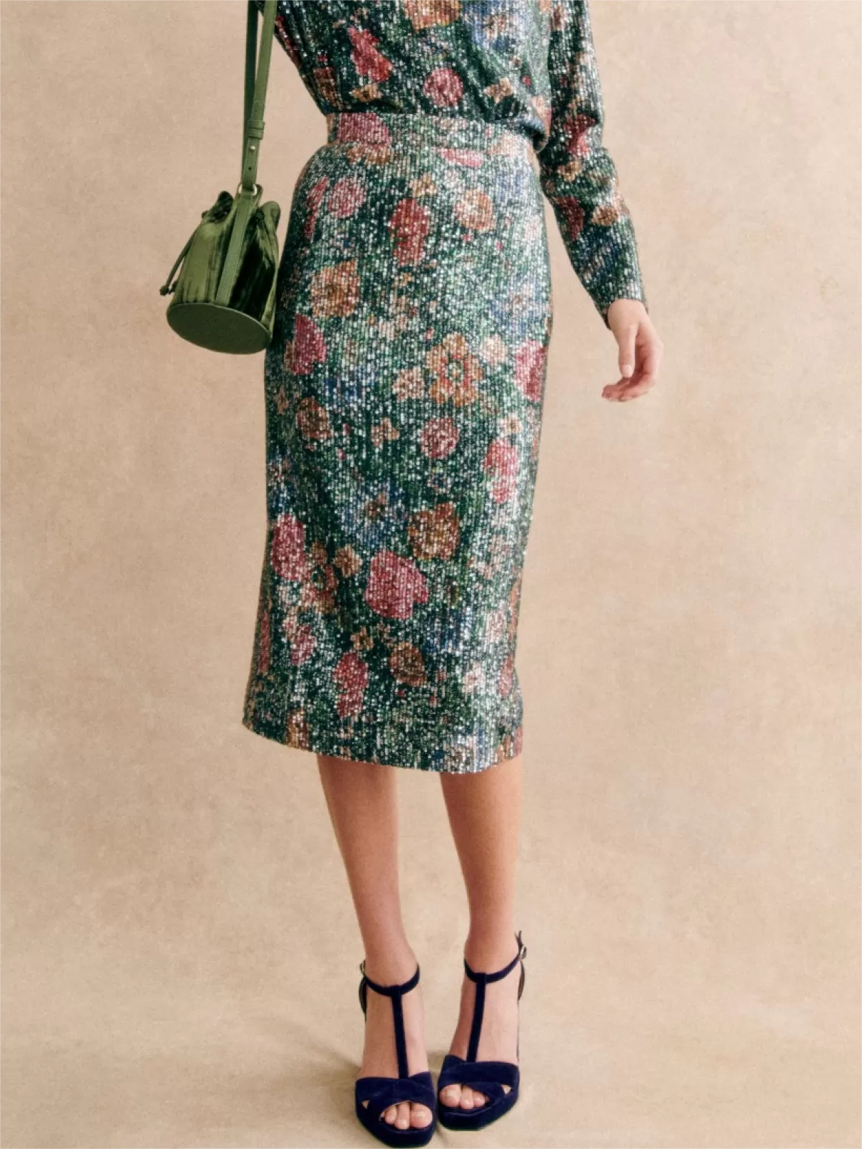 Plants Print Skirt