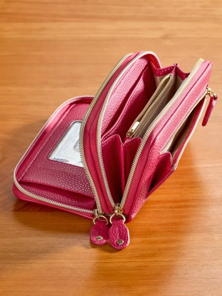 Women's Everyday Double-Zip Organizer RFID-Blocking Wallet
