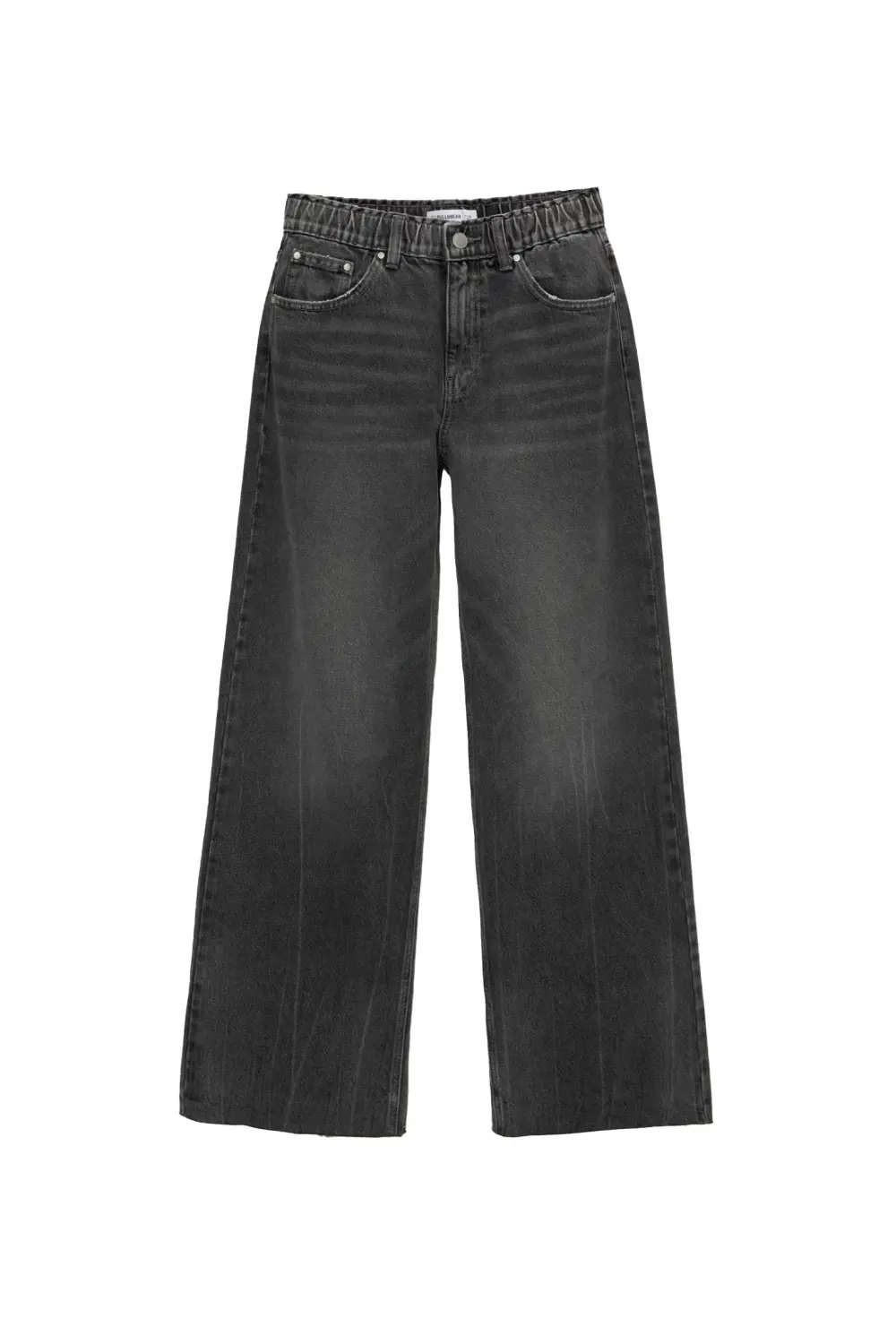 Jeans baggy wide leg cintura elástica