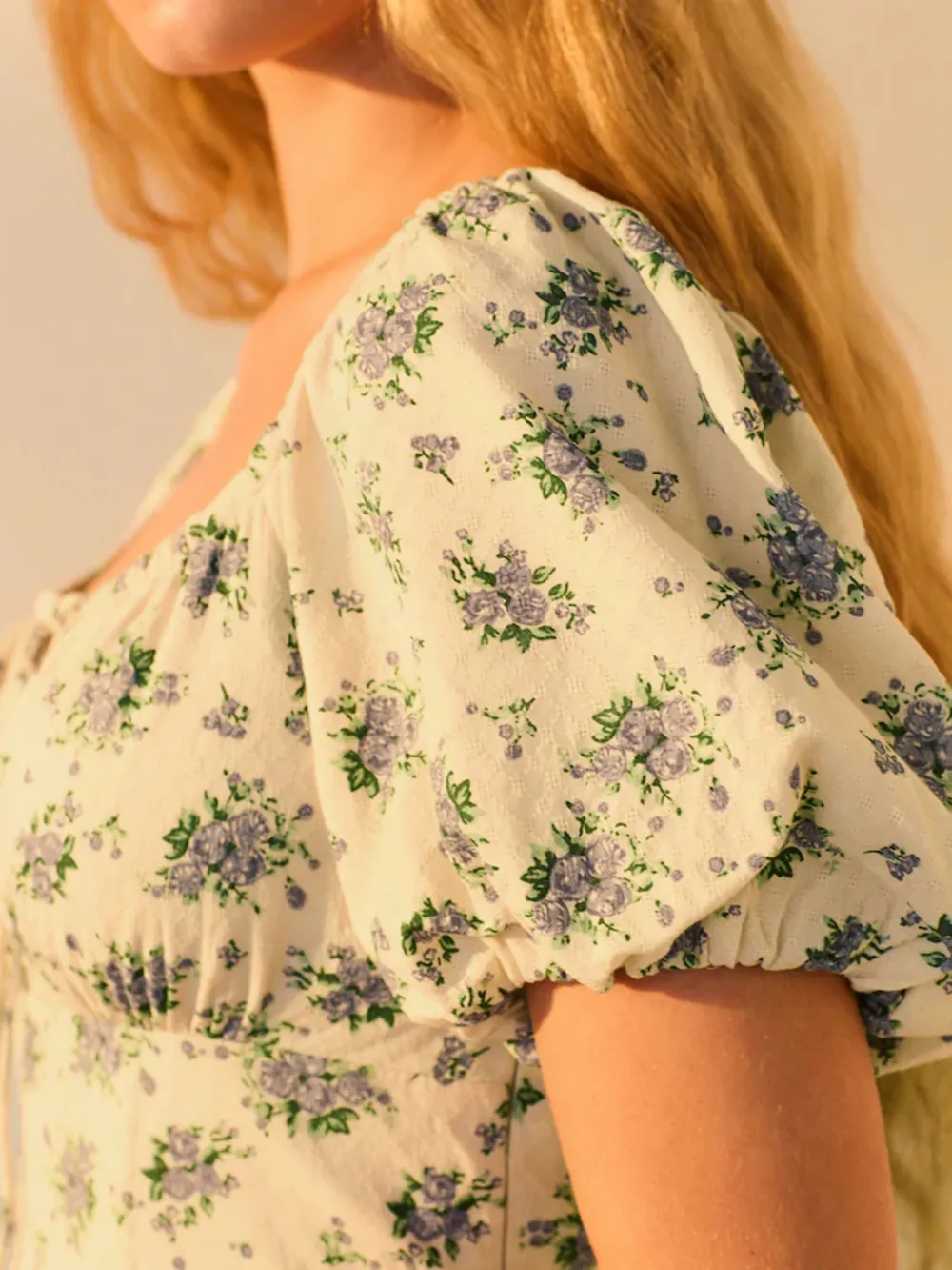 Fresh Bubble Sleeve Pure Cotton Dress