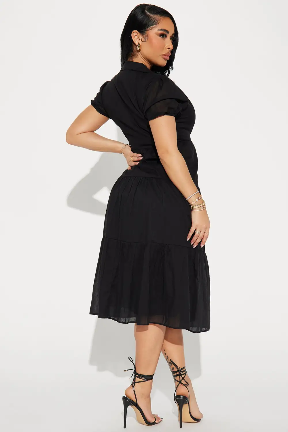 Stella Midi Dress - Black