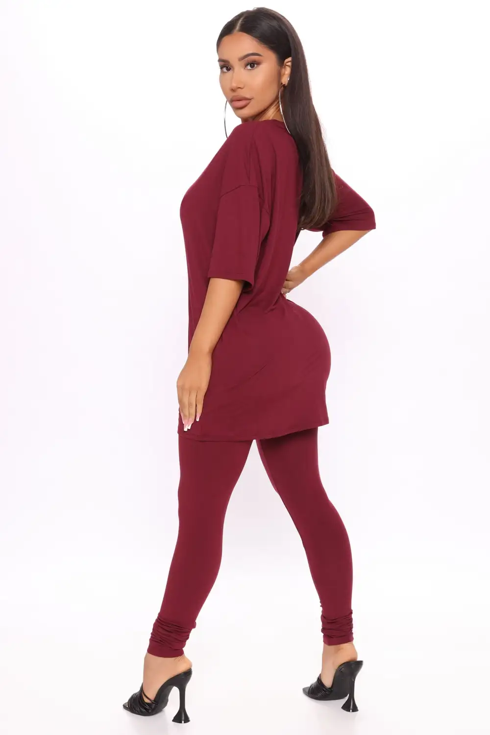 Weekend Vibes Legging Set - Wine