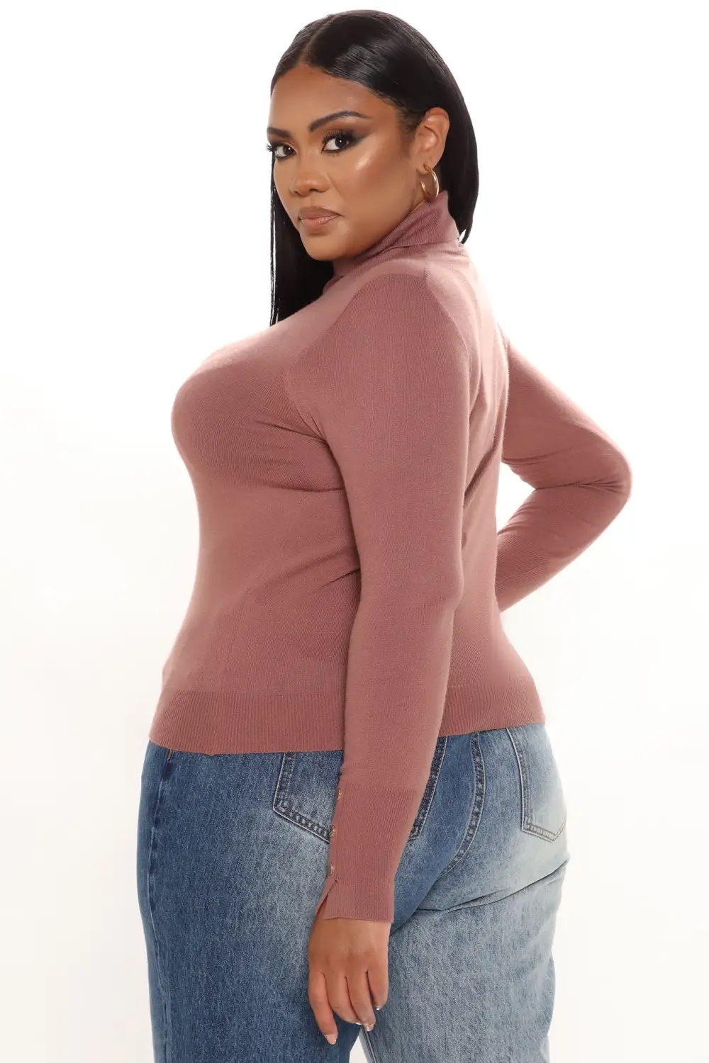 Meet Me Somewhere Turtle Neck Sweater - Mauve