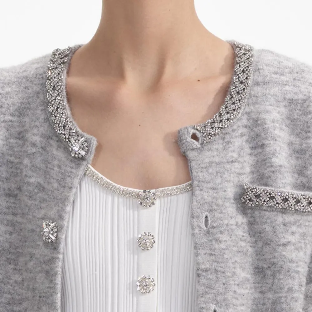 Grey Melange Cardigan