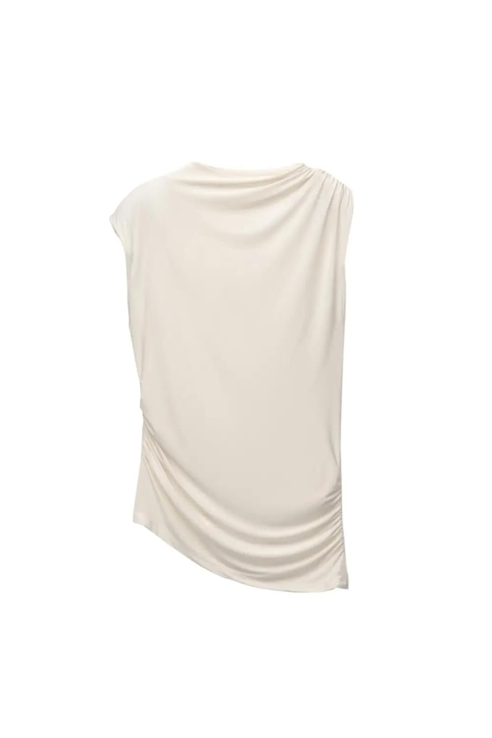 Asymmetric gathered T-shirt