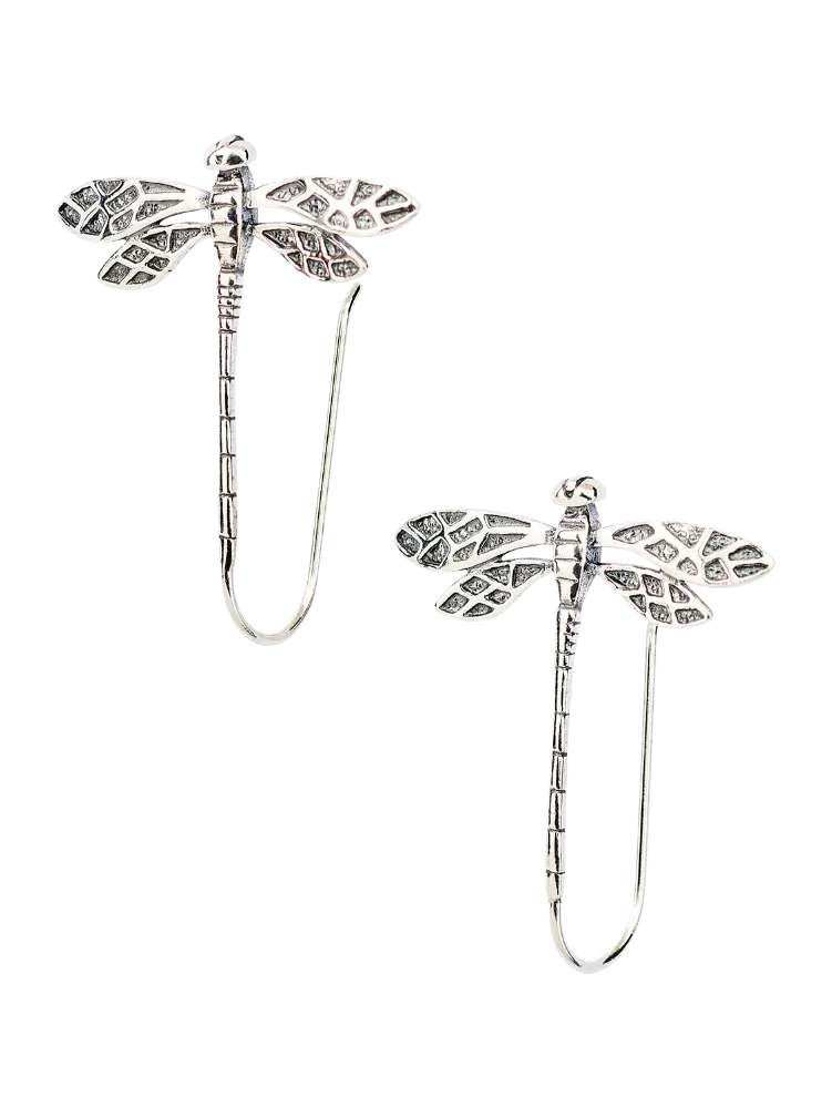 Sterling Silver Dragonfly Drop Earrings