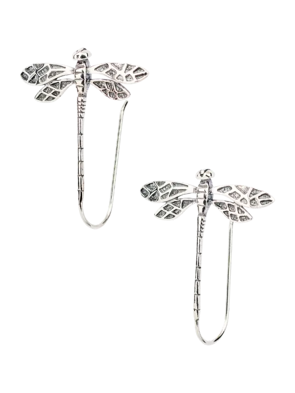 Sterling Silver Dragonfly Drop Earrings