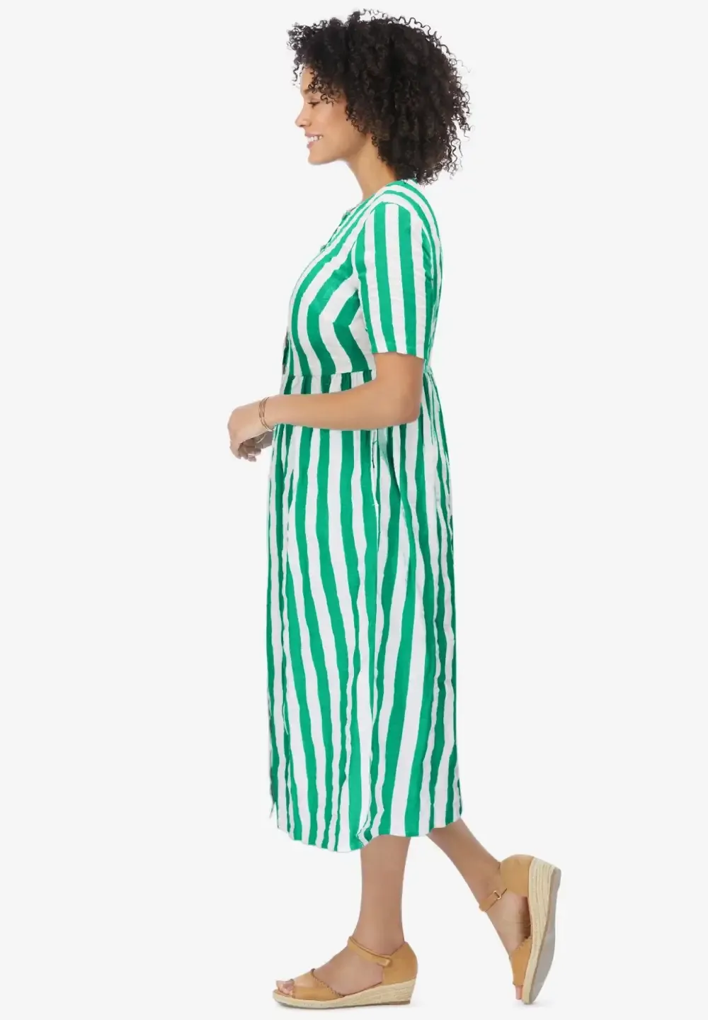 Short-Sleeve Seersucker Dress