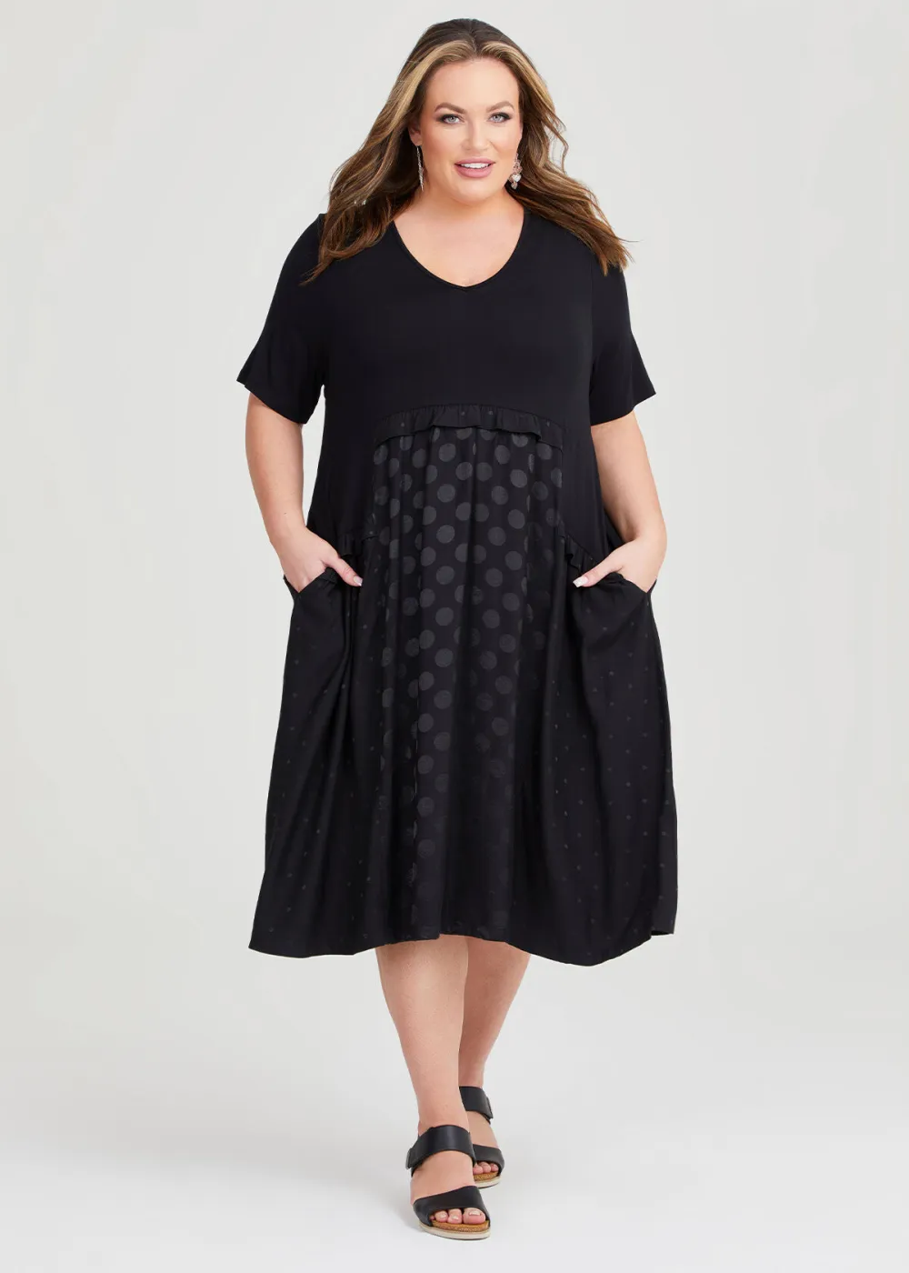 Satin Spot & Bamboo Dress