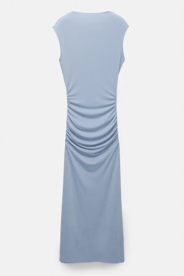 Vestido manga sisa frunces