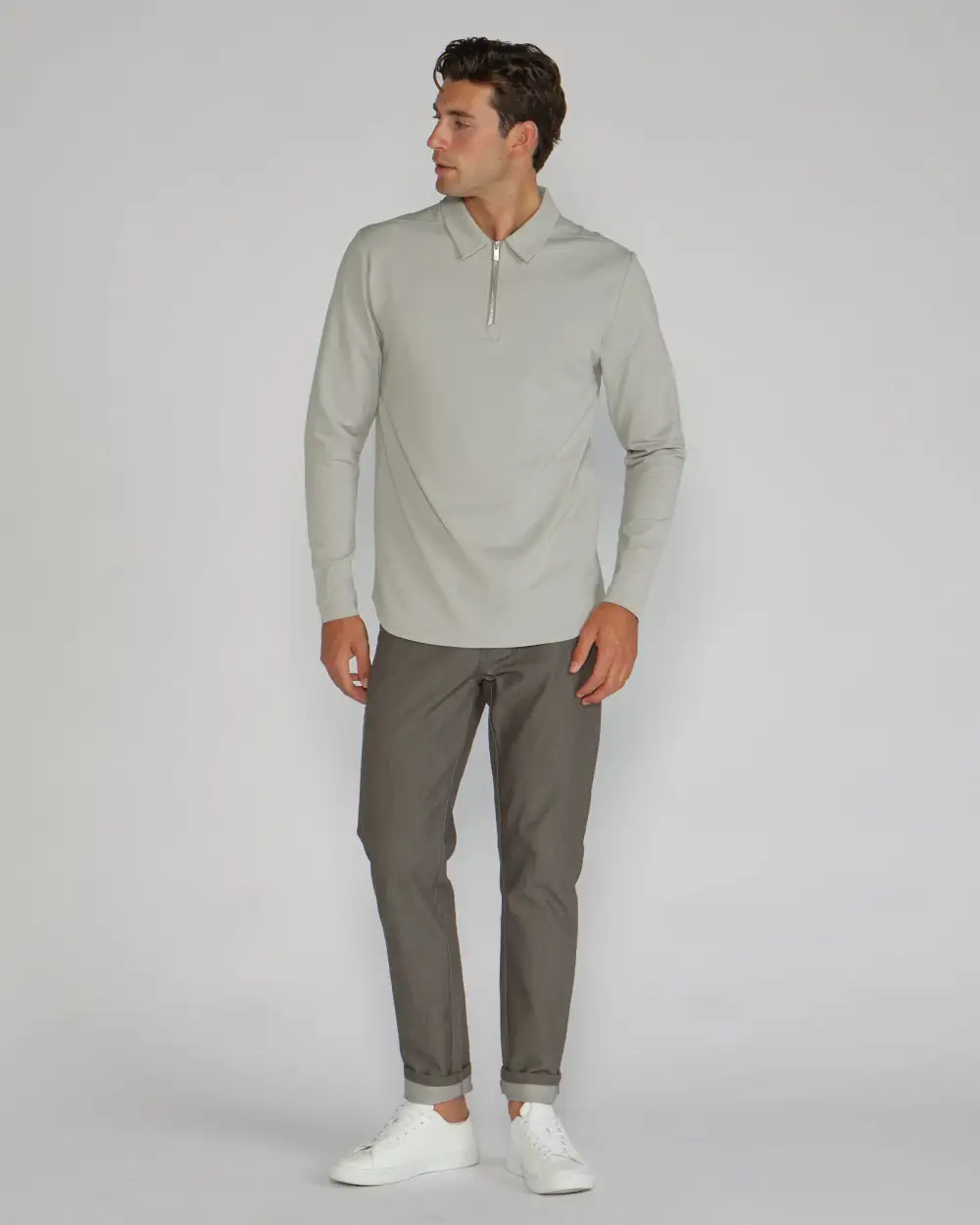 Lux Long Sleeve Zip Polo