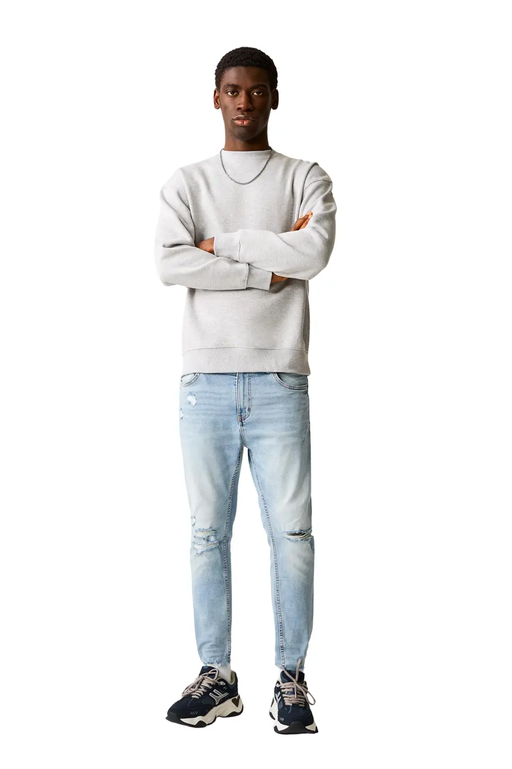 Ripped carrot fit jeans
