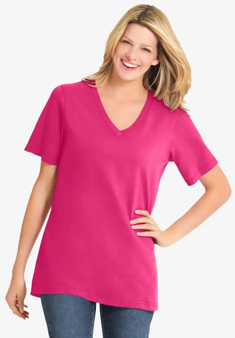 Perfect Short-Sleeve V-Neck Tee