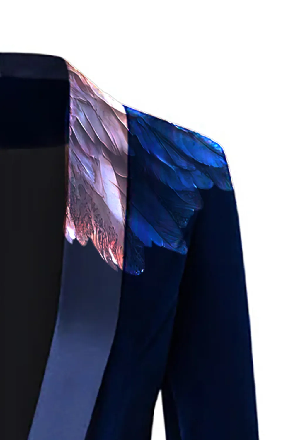 Silky Satin Shawl Collar Plunge Long Sleeve Cinched Waist Velvet Blazer