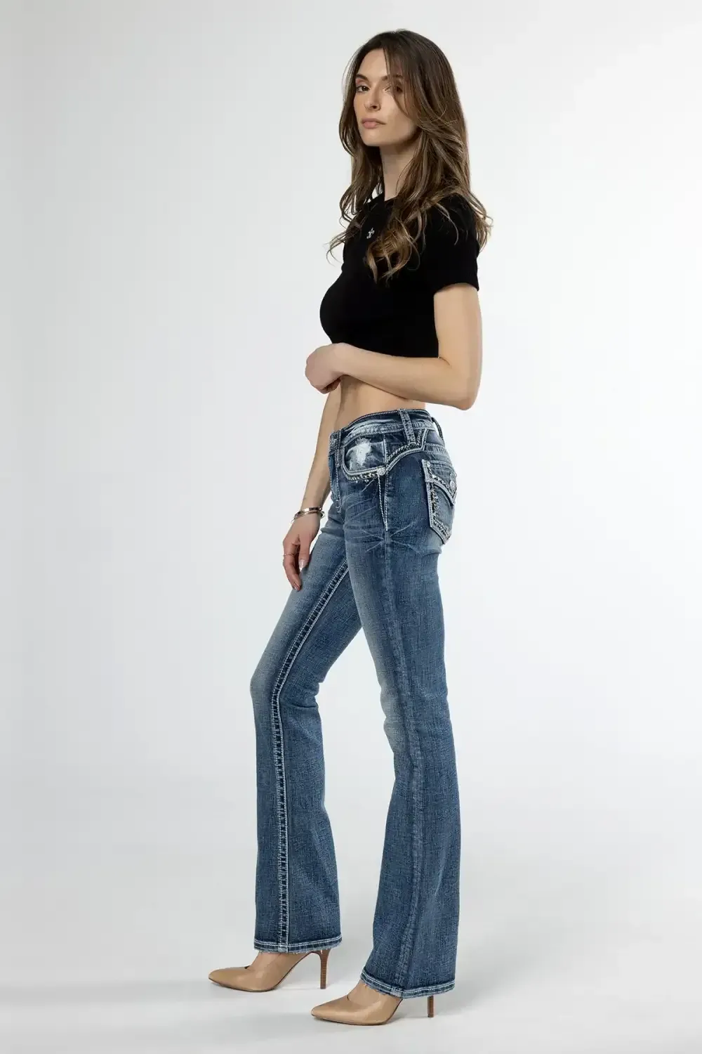 Looped In Sparkle Bootcut Jeans