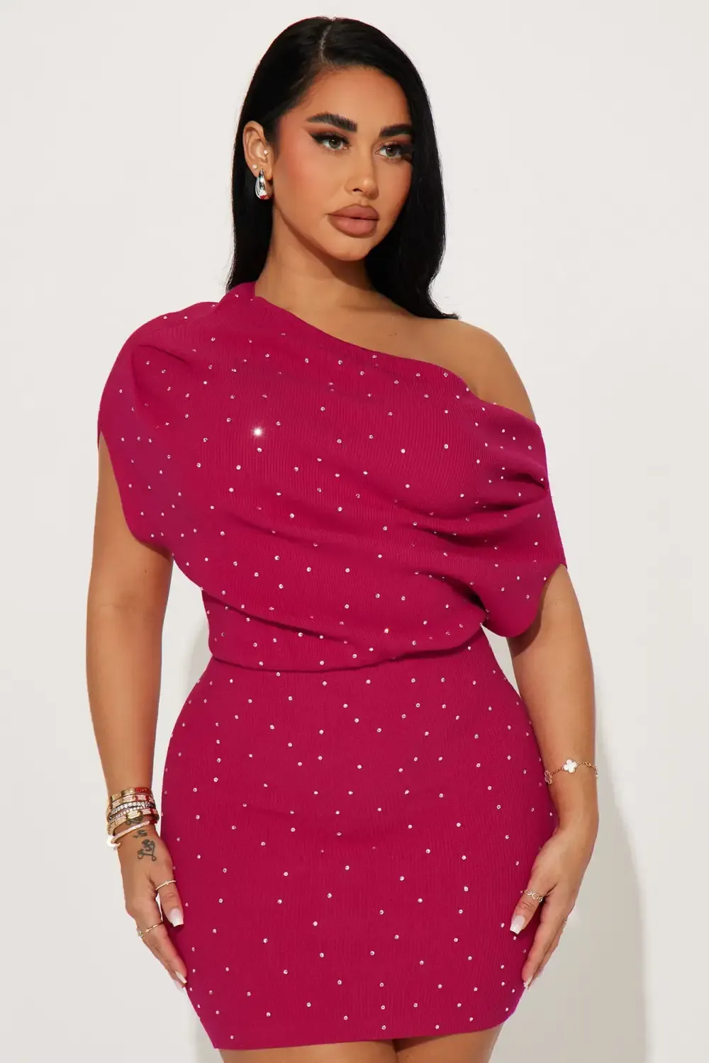 Vestido Mini Tipo Suéter Lucy - Fucsia