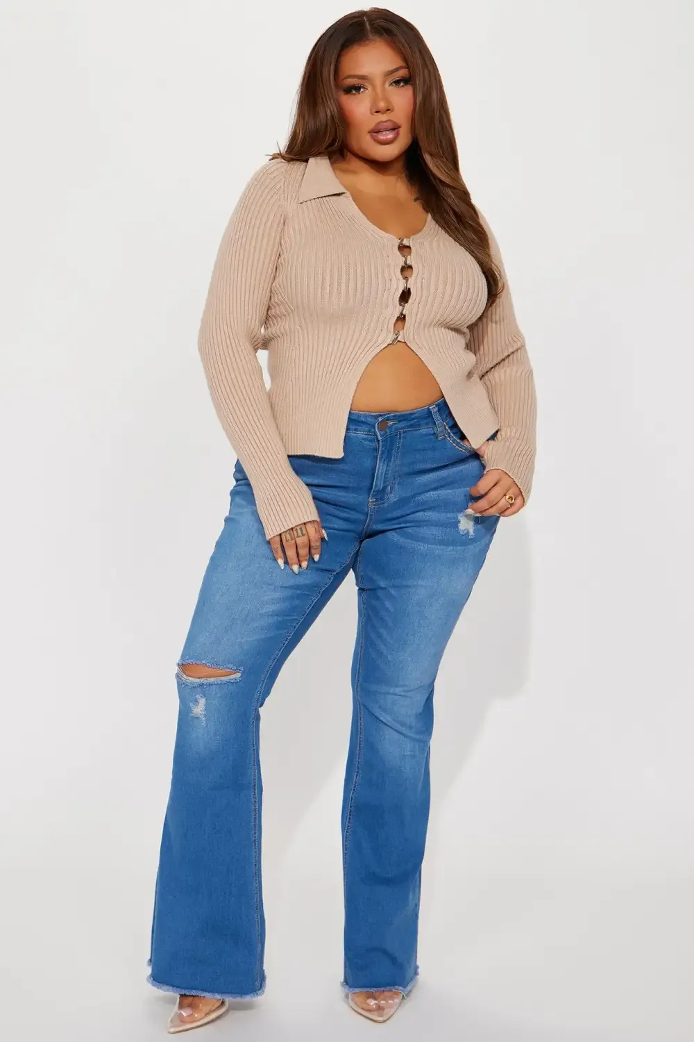 Dallas Mid Rise Stretch Flare Jeans - Medium Wash