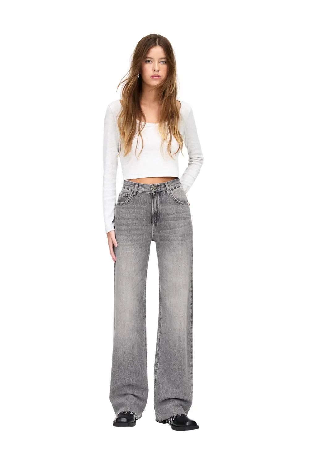 Jeans rectos tiro alto