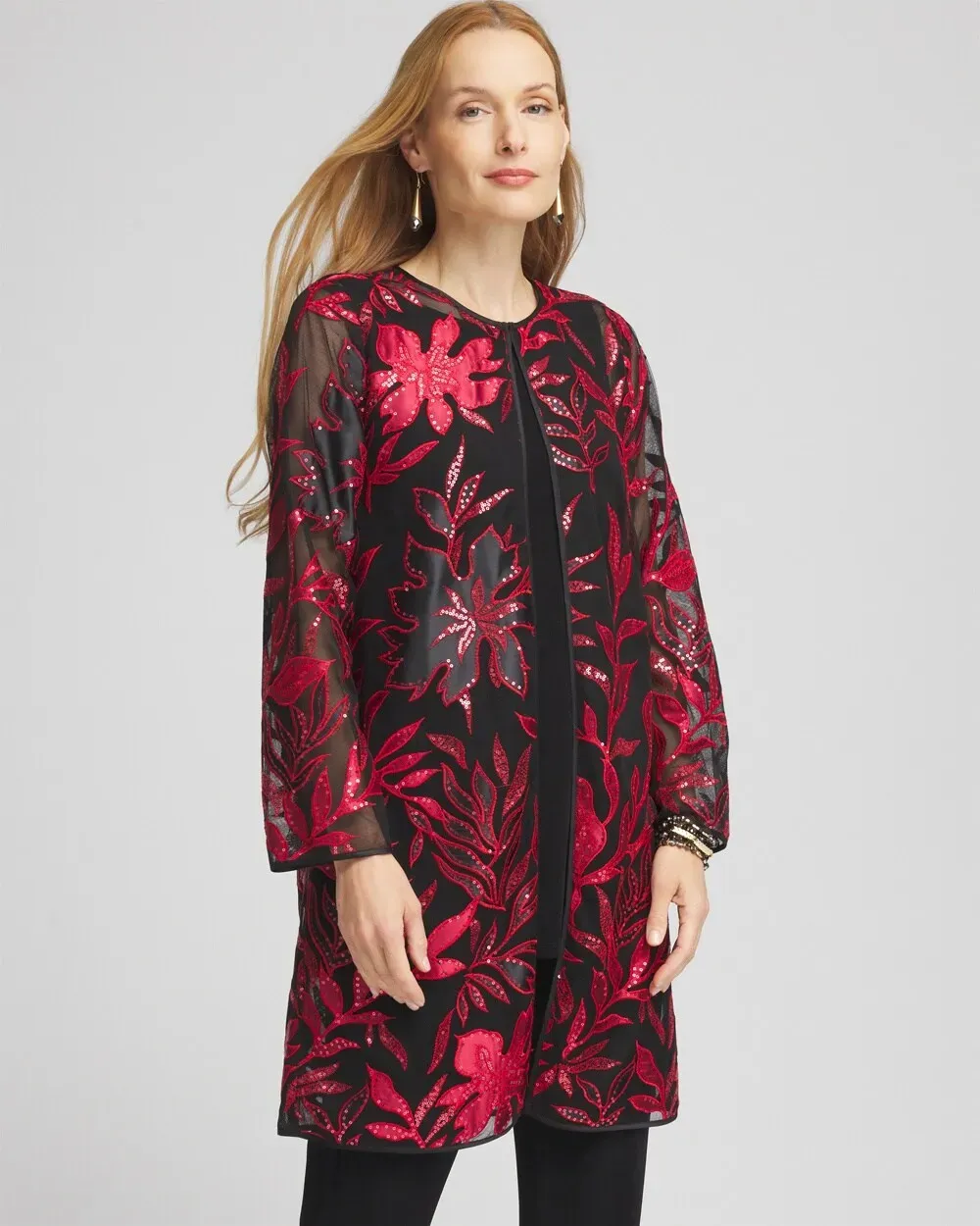 TravelersTM Collection Leaf Embroidered Jacket