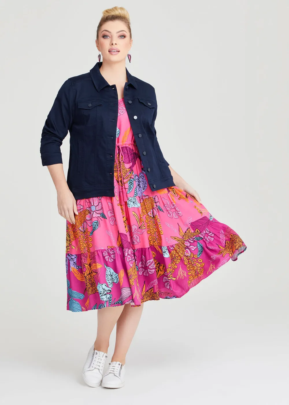 Natural Floral Geo Mix Dress